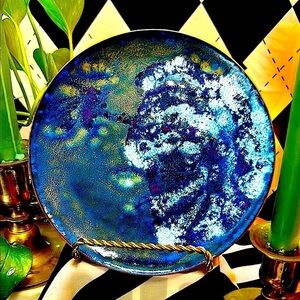 Copper Enamel Art Plate | Vibrant Hand-Fired Colors • One-of-a-Kind